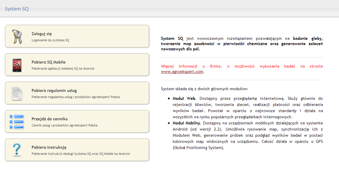 Panel główny systemu kontroli gleby