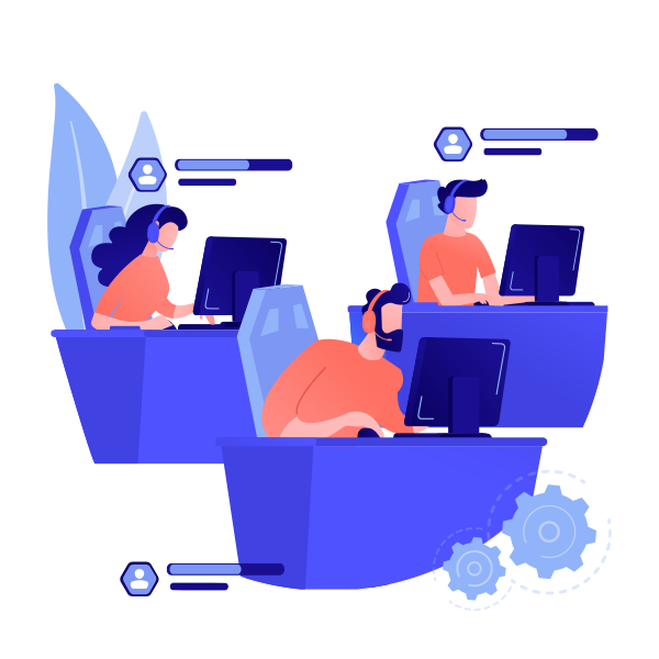 Ilustracja zespołu programistów