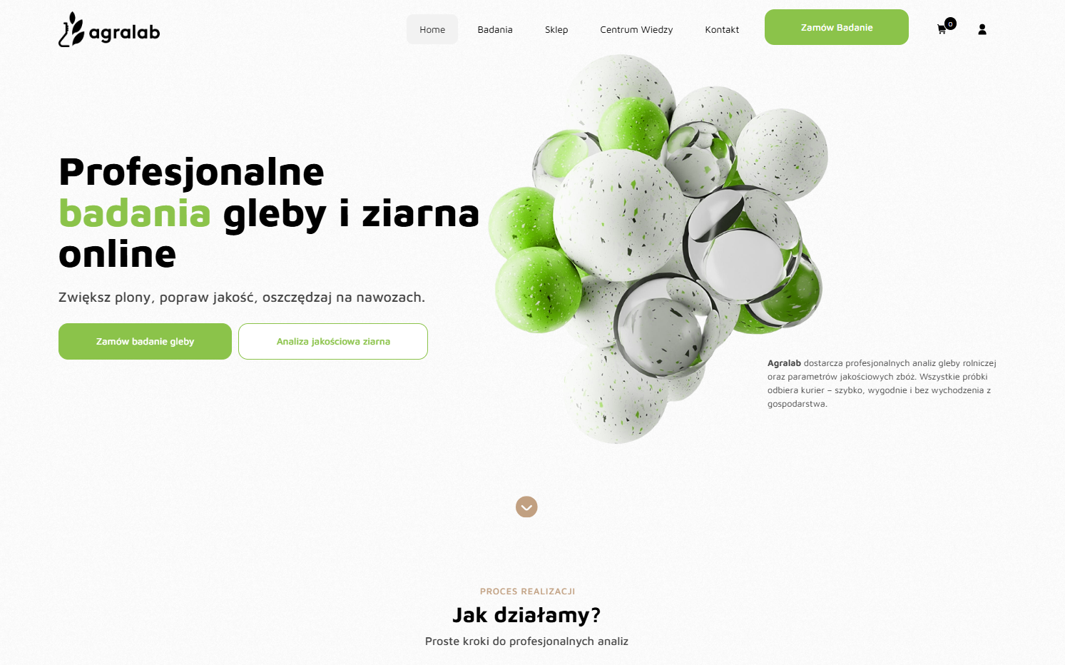 Strona główna platformy Agralab do badań gleby